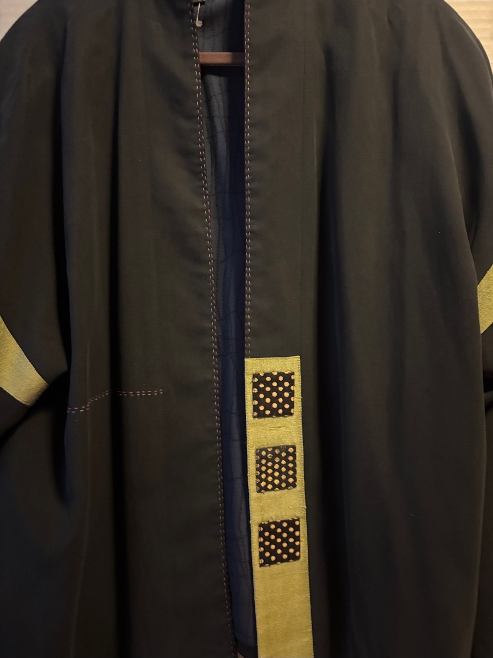 F/CE JAPANESE FASHION LABEL GEOMETRIC HAORI SILK JACKET SIZE LARGE KIMONO STYLE